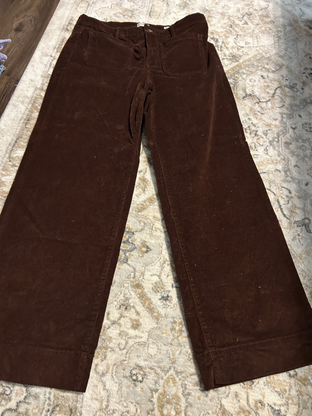 Wonderly Chocolate Brown Corduroy High-Rise Wide Leg Pants